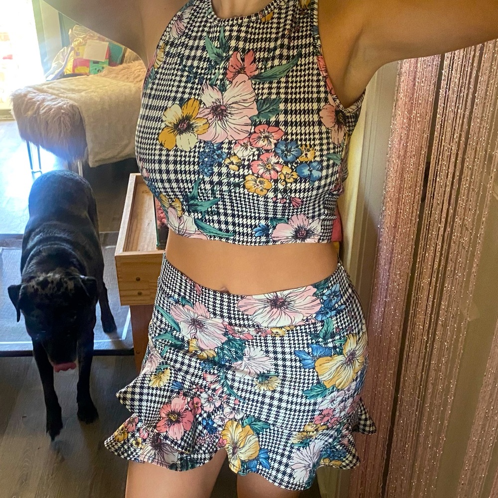 floral matching top & skirt set 🌺🌸🧺
